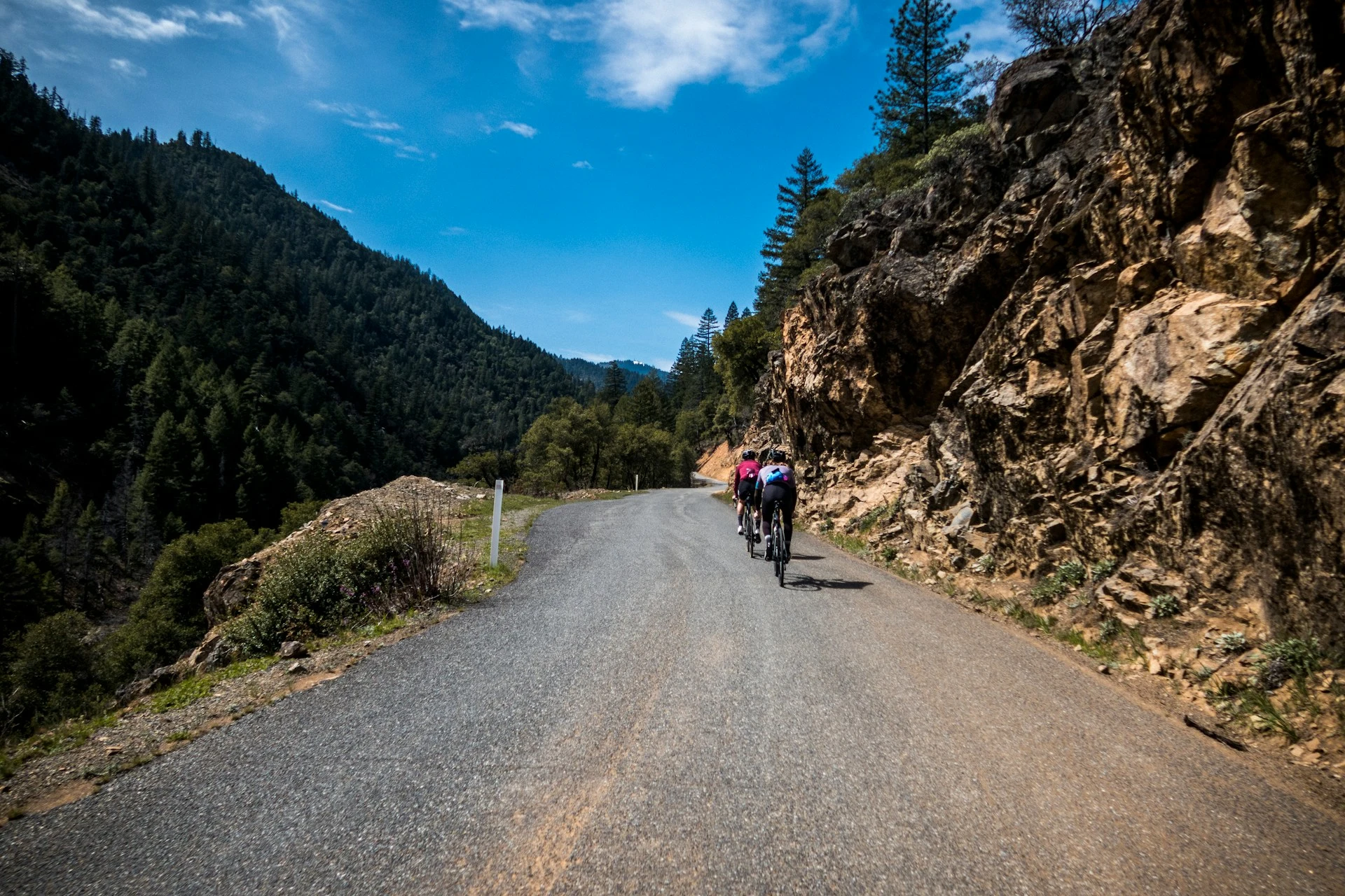 Ride your bike on winding mountain roads