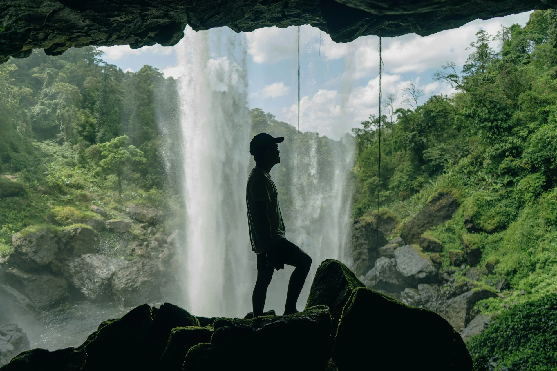hiking in a rainforest