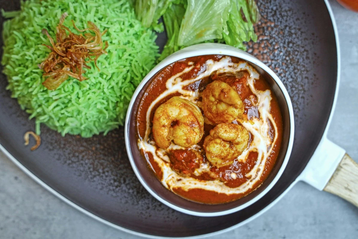 goa famous prawn curry and rice