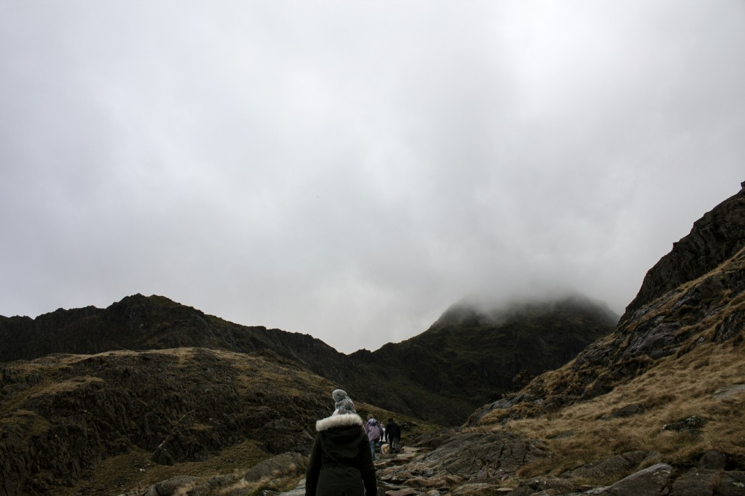 Majestic view of Ladakh’s rocky terrain and high-altitude trails during a mountain trek.