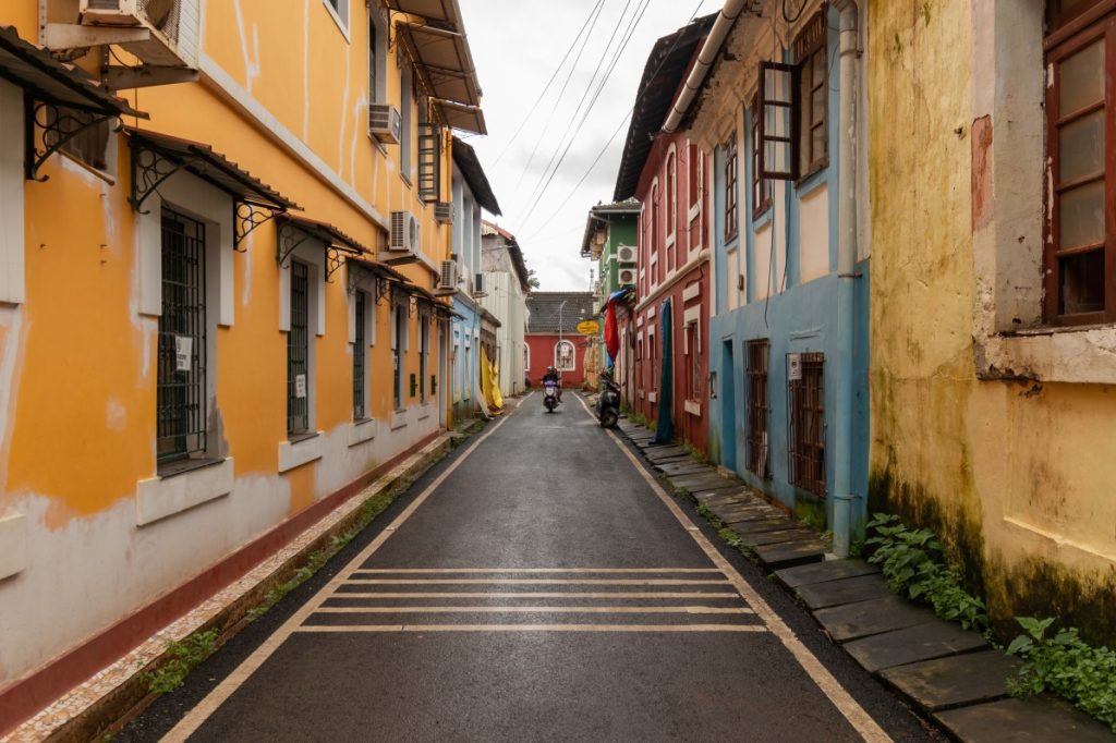 Colourful buildings of Goa