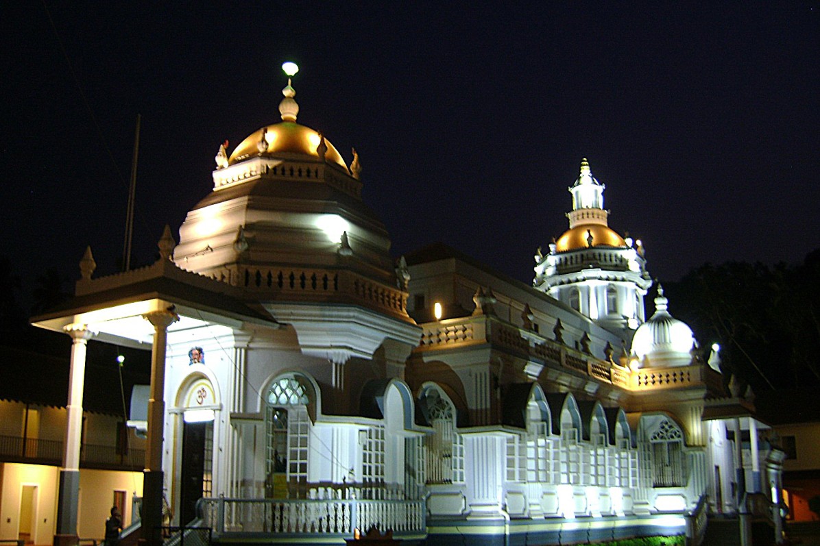 Mangeshi temple Goa, Night View