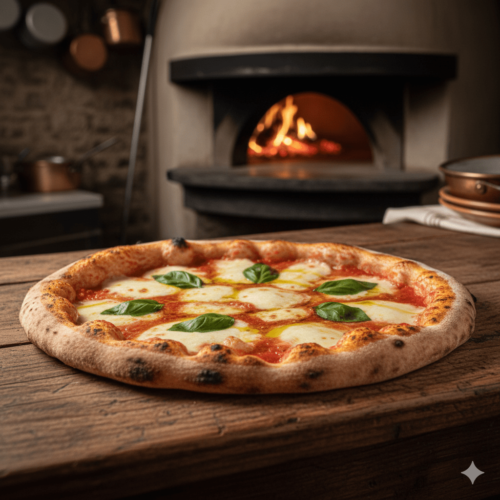 Authentic Margherita pizza in Naples