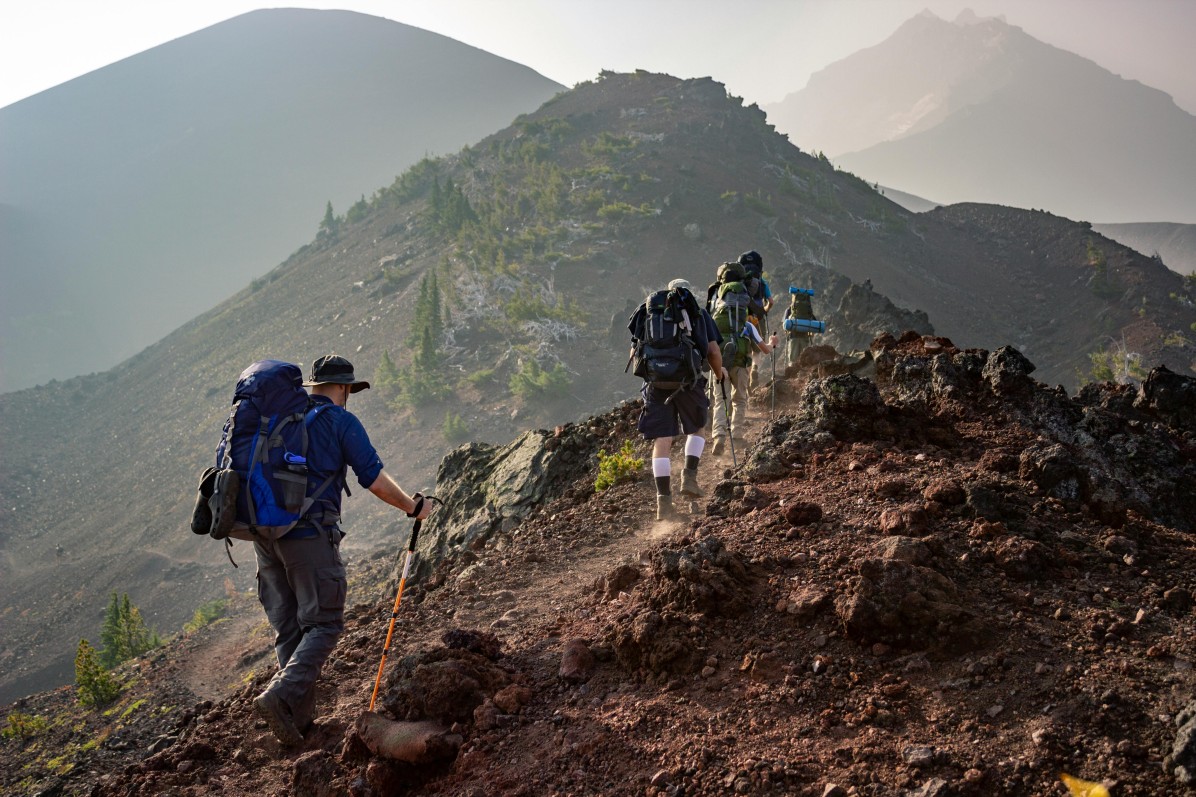 Trekking on Mount Batur Bali, sunset view