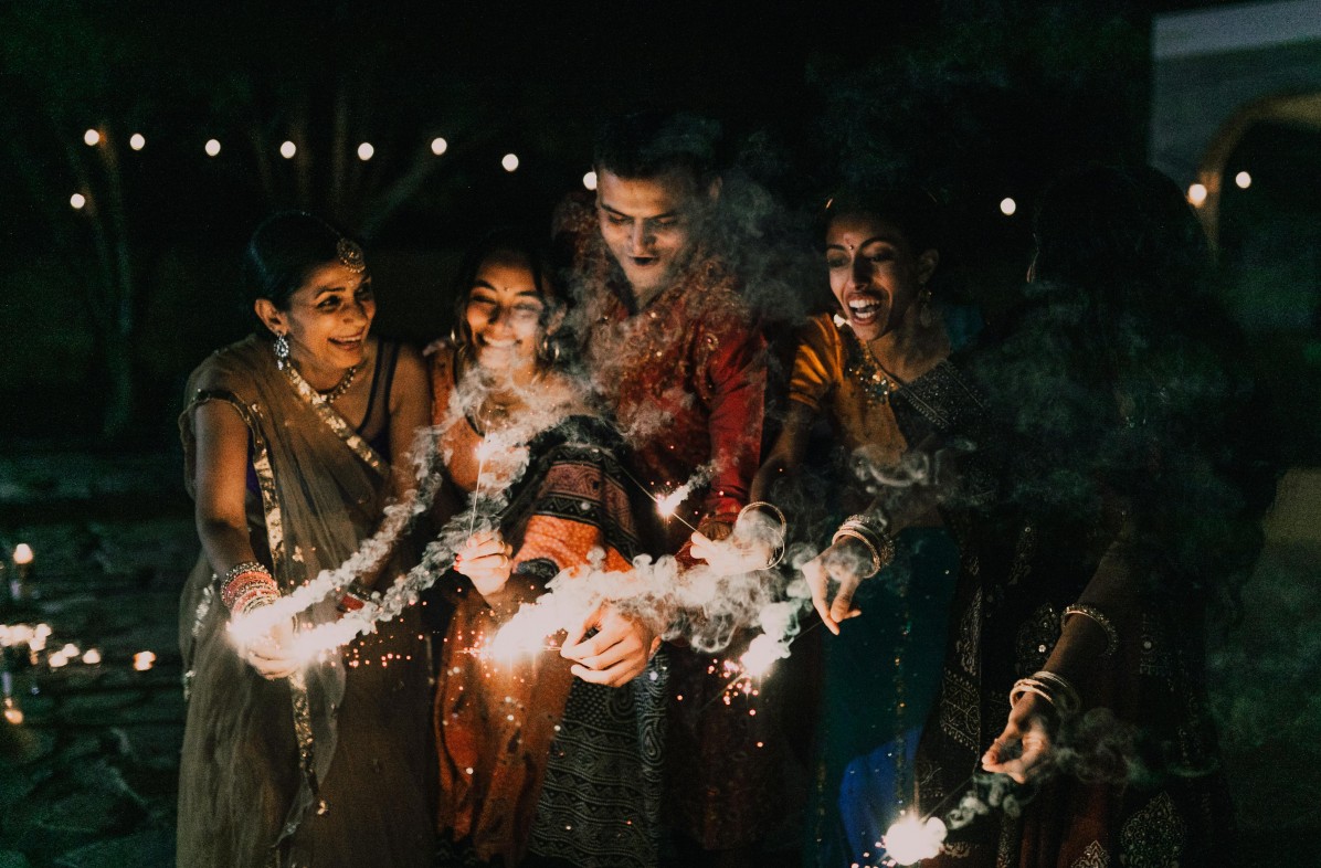 Travelers Celebrating Diwali in India