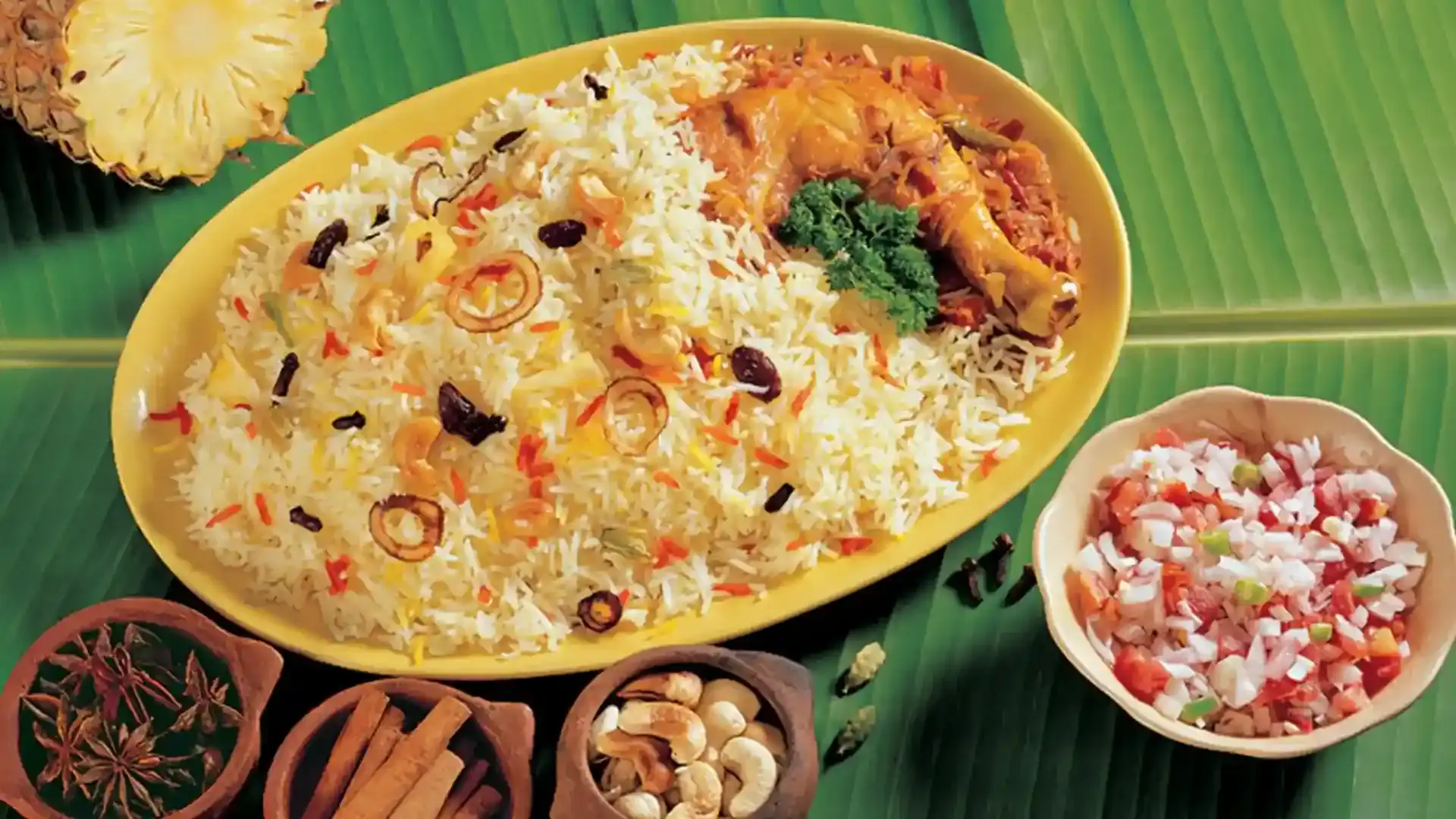 image of colourful kerala cuisine served in kerala food festival.