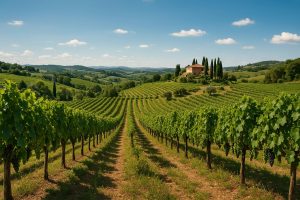 Tuscany wineyard in a beautiful summer day