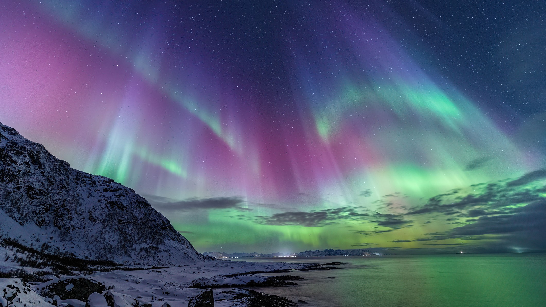 Northern Lights dancing across the Arctic night sky