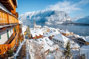 Hallstatt village in winter