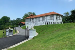 Black-and-white historical colonial houses in Singapore in Gallop Extension of Botanic Gardens. at Holland Village