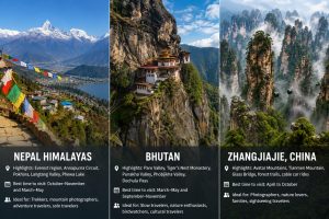 Nepal, Bhutan, Zhangjiajie